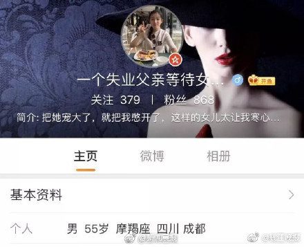 Father’s Weibo account