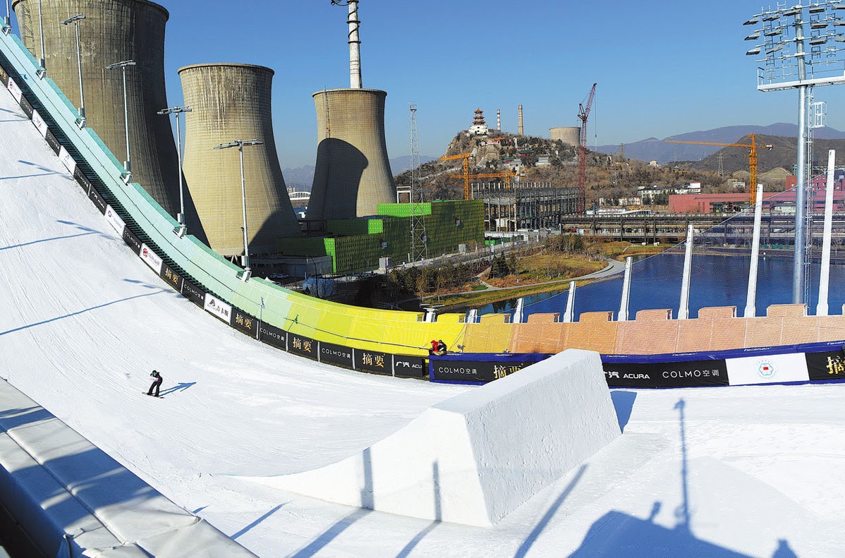 Freeskiing and snowboard big air Olympic venue debuts