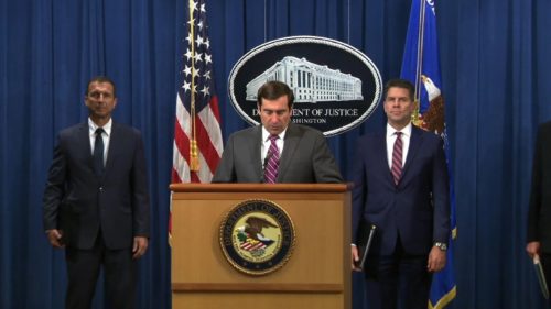 Assistant Attorney General for National Security John C. Demers at a July 21 press conference