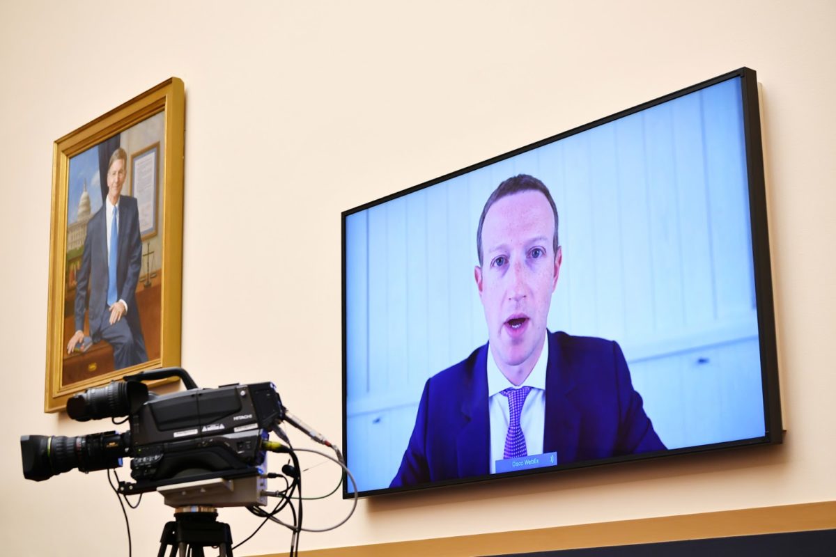 mark zuckerberg appearing on video at a congressional testimony