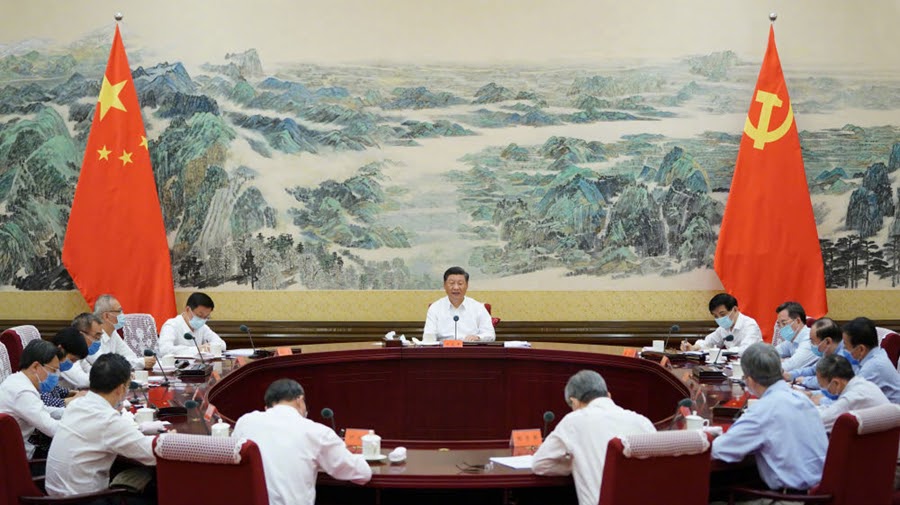 Xi Jinping at an economic meeting in Beijing on August 24 2020