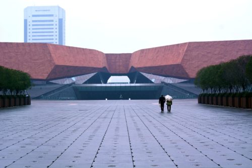 A cement building in China