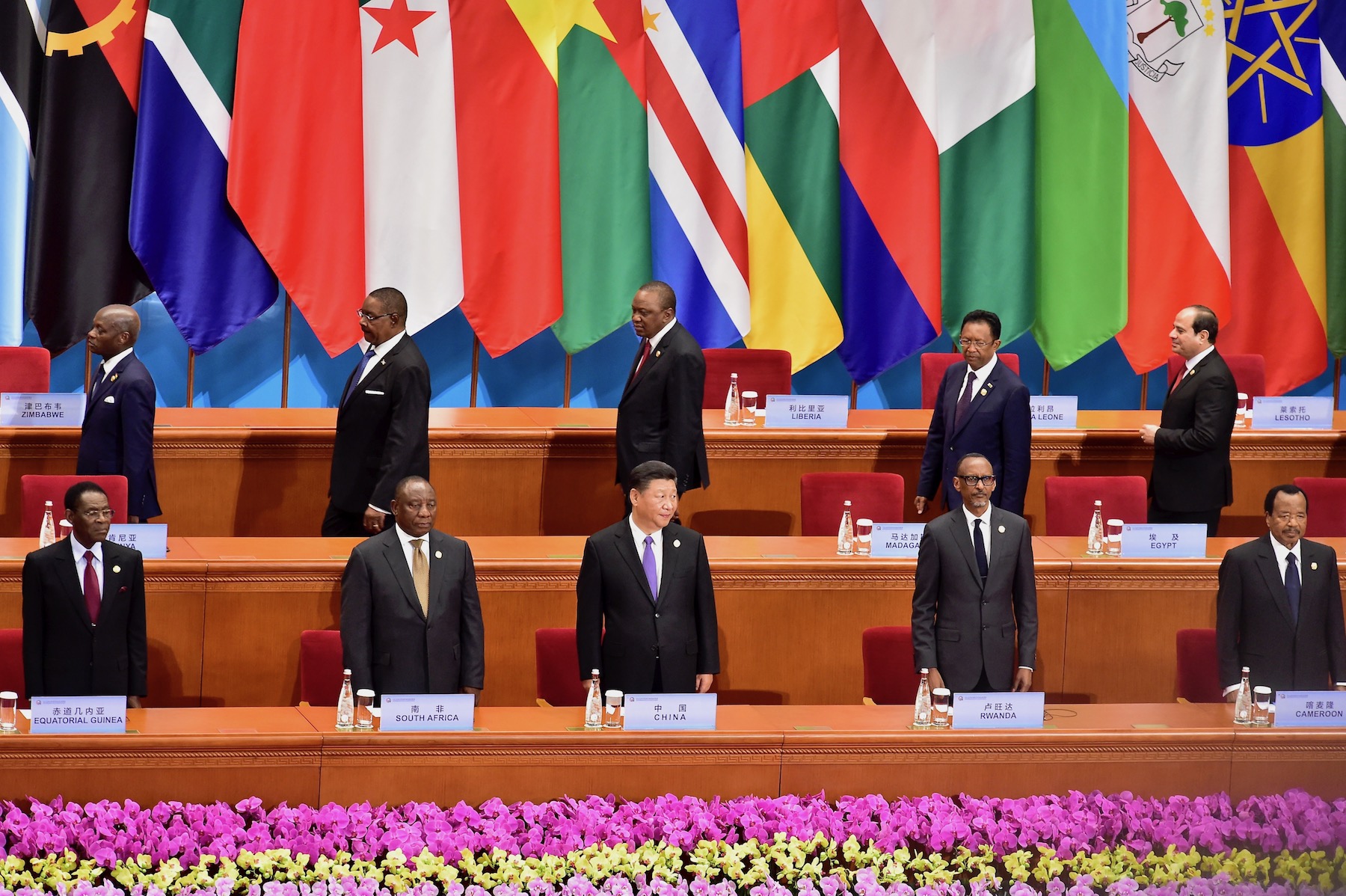 President Ramaphosa FOCAC Co-chairperson and President Xi Jinping Chairpeson flanked by other heads of states Equitorial Guinea President Teodoro Obiang Nguema Mbasogo, Rwanda President Paul Kagame and Cameroon President Paul Biya at the start of the summit). President Cyril Ramaphosa addressing the Official Ceremony of the High Level dialogue between Chinese and African Leaders and Business Representatives and 6th Conference of the Chinese and African Entrepreneurs at the China National Convention Centre. President Cyril Ramaphosa is in the People’s Republic of China (PRC) for a State Visit at the invitation of President Xi Jinping and to co-chair the 2018 Forum on China-Africa Cooperation (FOCAC) Summit. President Ramaphosa is leveraging the visit to step up his drive to attract investment into the South African economy to stimulate inclusive growth and create employment.