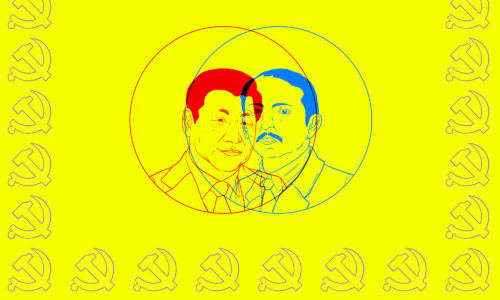 Hendricus Sneevliet and Xi Jinping in an illustration