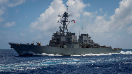 The U.S. destroyer USS Benfold