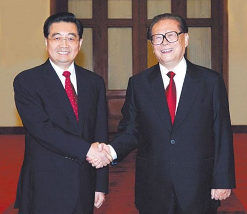 Hu Jintao and Jiang Zemin